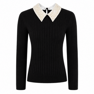 TRUI PEARLS RIBBEL KNIT IAT83262 BLACK