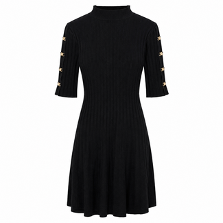JURK RIBBEL  A-LIJN IAT83258 BLACK