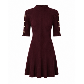 JURK RIBBEL  A-LIJN IAT83258 DARK  BORDEAUX