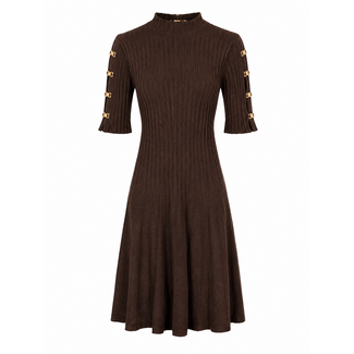 JURK RIBBEL  A-LIJN IAT83258 COFFEE