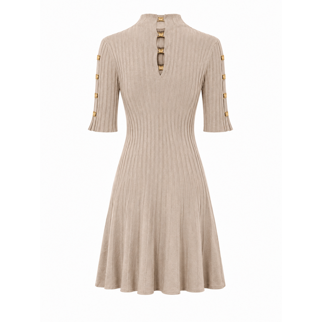 JURK RIBBEL  A-LIJN IAT83258 COFFEE