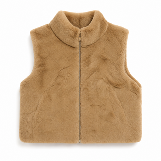BODYWARMER FALL-FUR TAUPE