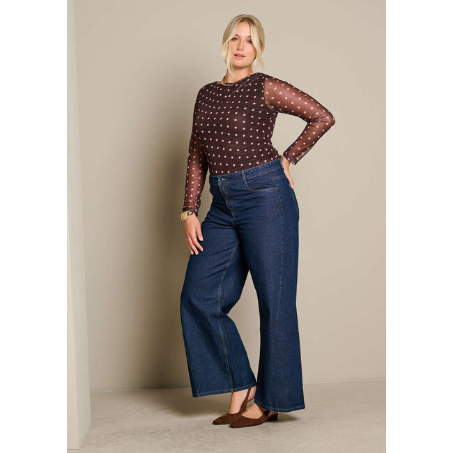 TOP STRETCH MESHDOTS CHOCO PINK