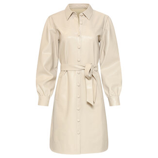 SMASHED LEMON JURK PU LEERLOOK 26567 STONE