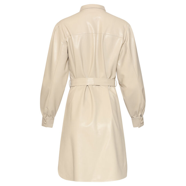 SMASHED LEMON JURK PU LEERLOOK 26567 STONE