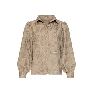 SMASHED LEMON BLOUSE BLOOM SHINE 26588 TAUPE