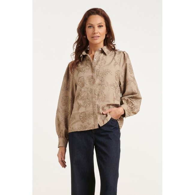 SMASHED LEMON BLOUSE BLOOM SHINE 26588 TAUPE