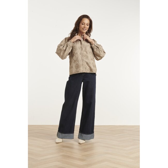 SMASHED LEMON BLOUSE BLOOM SHINE 26588 TAUPE