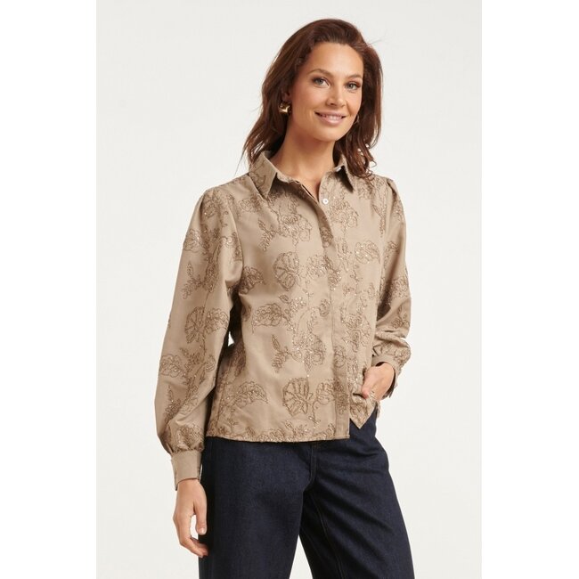 SMASHED LEMON BLOUSE BLOOM SHINE 26588 TAUPE