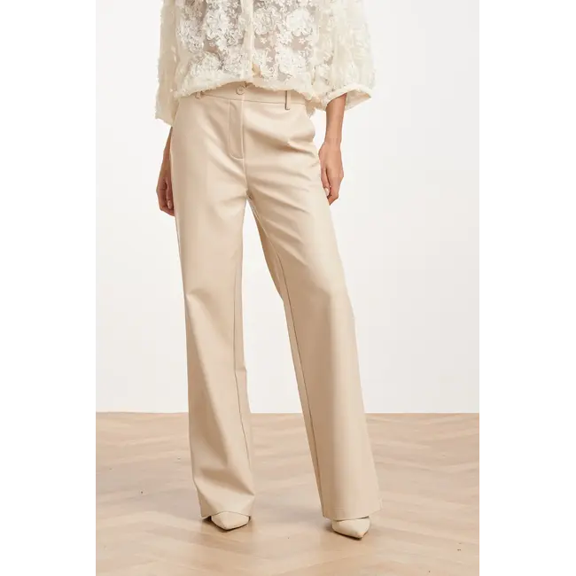 SMASHED LEMON BROEK PU LEERLOOK 26564 STONE