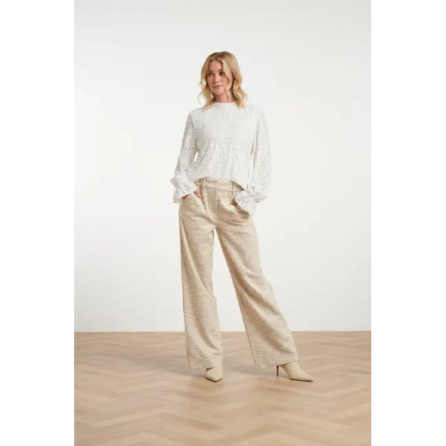 SMASHED LEMON BROEK SOFT MELÉ 26606 STONE