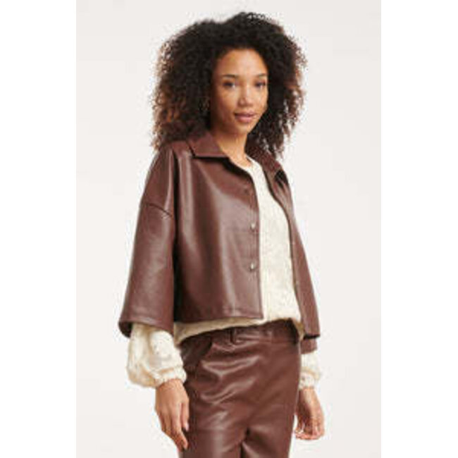 SMASHED LEMON JACKET 26566 PU LEERLOOK BROWN