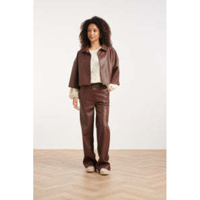 SMASHED LEMON JACKET 26566 PU LEERLOOK BROWN