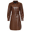 SMASHED LEMON JURK PU LEERLOOK BROWN 26567