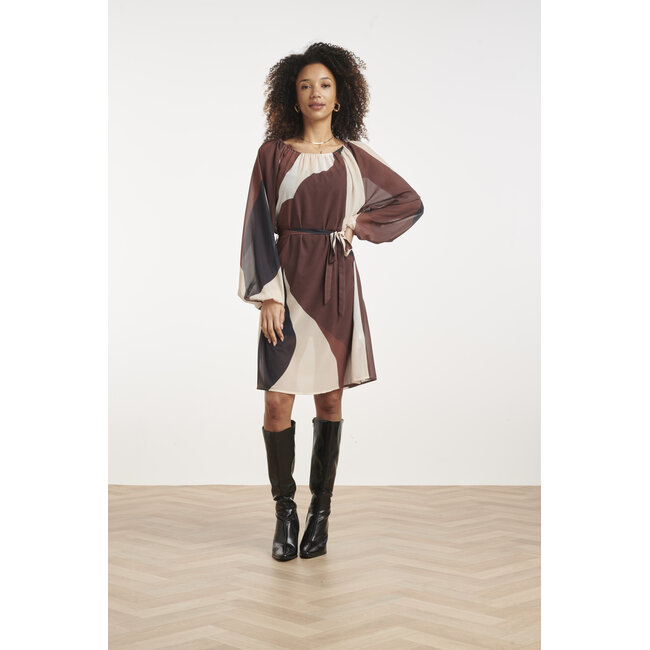SMASHED LEMON JURK 26630 BROWN/MULTICOLOUR