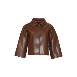SMASHED LEMON JACKET 26566 PU LEERLOOK BROWN