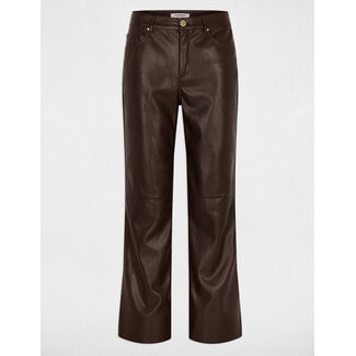BROEK PEMPER FAUX LEATHER DONKERBRUIN