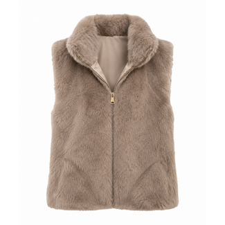 BODYWARMER FALL-FUR TAUPE