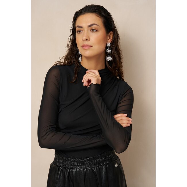 LOFTY MANNER TOP STRETCH JOLIEN MESH BLACK