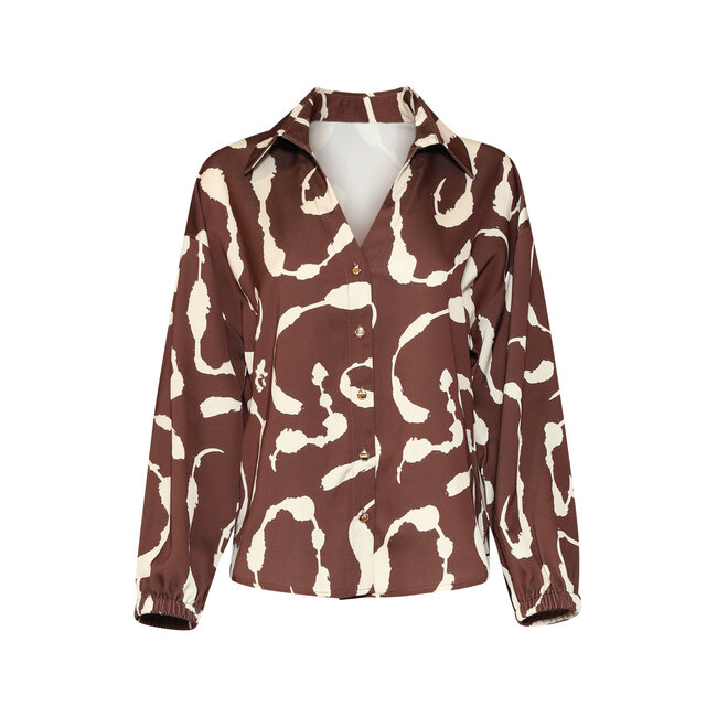 SMASHED LEMON BLOUSE PRINT 26751  BROWN-SAND
