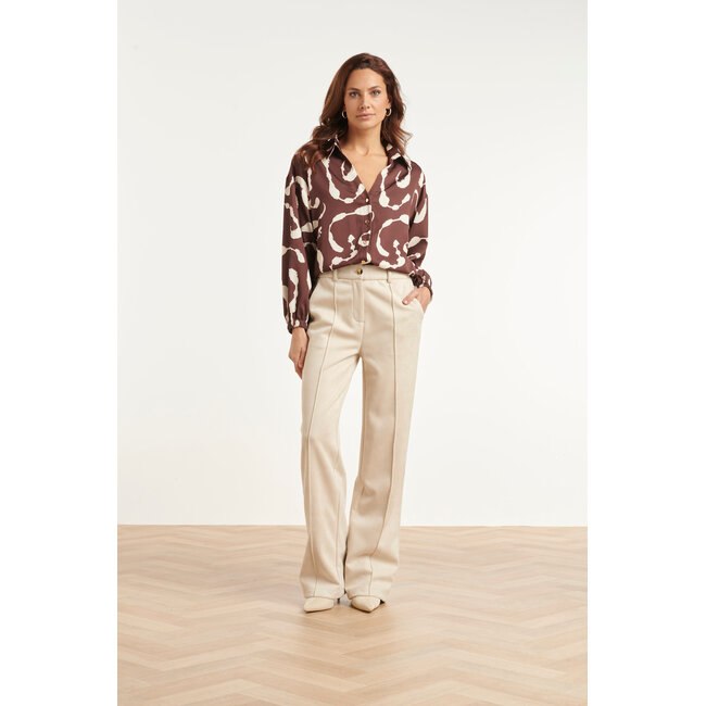 SMASHED LEMON BLOUSE PRINT 26751  BROWN-SAND