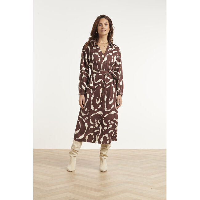 SMASHED LEMON JURK PRINT 26752 BROWN-SAND