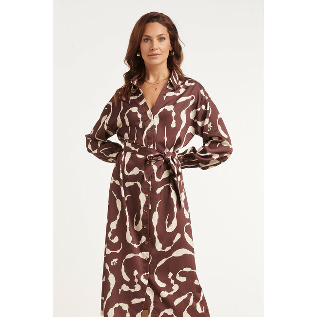 SMASHED LEMON JURK PRINT 26752 BROWN-SAND