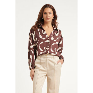 SMASHED LEMON BLOUSE PRINT 26751  BROWN-SAND