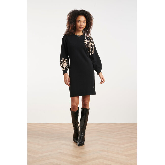 SMASHED LEMON JURK 26547 HEAVY KNIT BLACK-SAND
