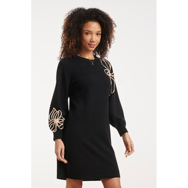 SMASHED LEMON JURK 26547 HEAVY KNIT BLACK-SAND