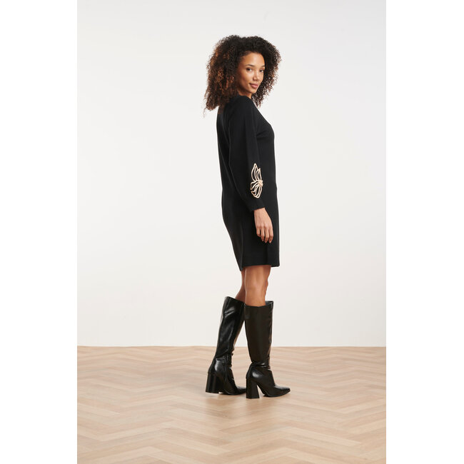 SMASHED LEMON JURK 26547 HEAVY KNIT BLACK-SAND