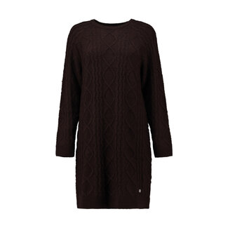 JURK KNIT KABEL SADIE DEEP BORDEAUX