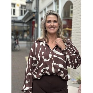 SMASHED LEMON BLOUSE PRINT 26751  BROWN-SAND