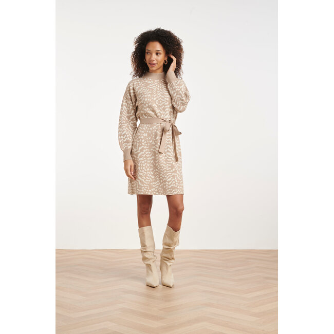 SMASHED LEMON JURK KNIT PRINT 26543 TAUPE-OFF WHITE