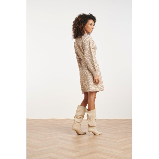 SMASHED LEMON JURK KNIT PRINT 26543 TAUPE-OFF WHITE