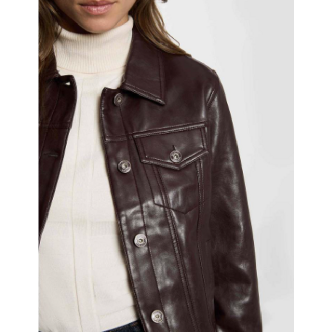 JACKET GFALOU PU LEATHER BORDEAUX
