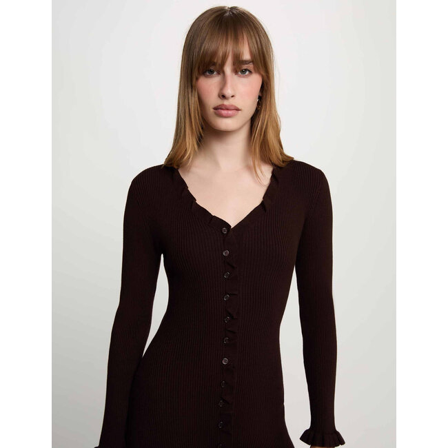 JURK RIBBEL KNIT RMFEE BROWN