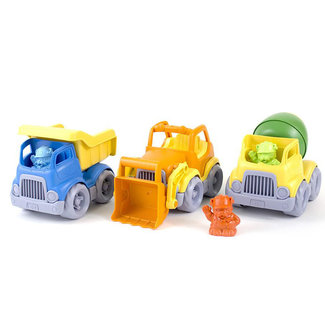 GREEN TOYS SET DE 3 CAMIONS ET SES FIGURINES