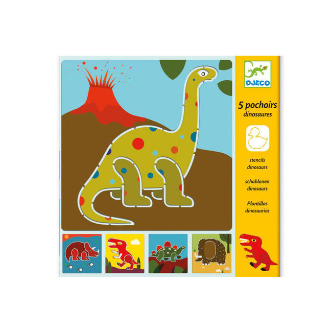 DJECO DESSIN - POCHOIR DINOSAURES 4-7ANS