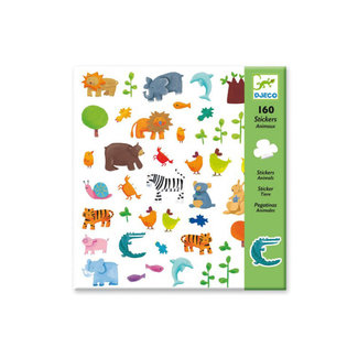 DJECO STICKERS - PLANCHE DE 160 AUTOCOLLANTS ANIMAUX 4-7ANS