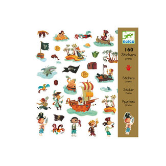 DJECO STICKERS - PLANCHE DE 160 AUTOCOLLANTS PIRATES 4-7ANS