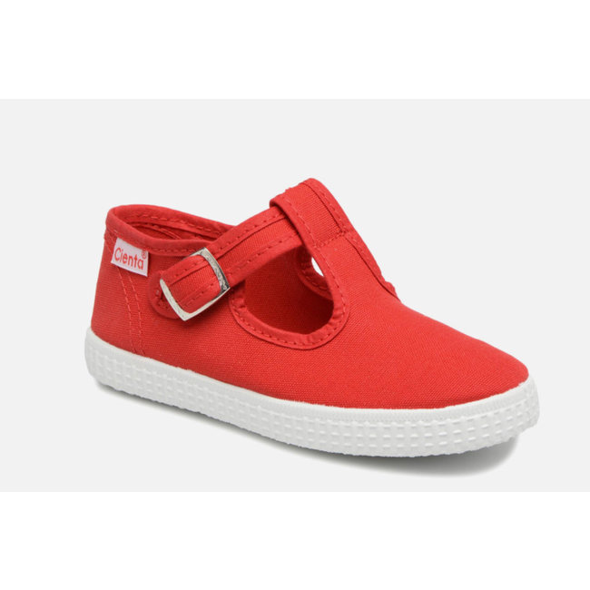 CIENTA CHAUSSURES EN TOILE AVEC BOUCLE PRESSION ROUGE