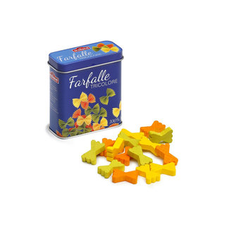 ERZI PÂTES FARFALLE EN BOIS ET LEUR BOITE EN METAL