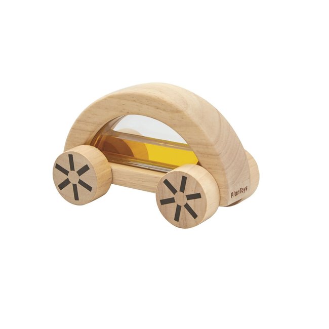 PLAN TOYS VOITURE EAU COLORÉE JAUNE EN BOIS