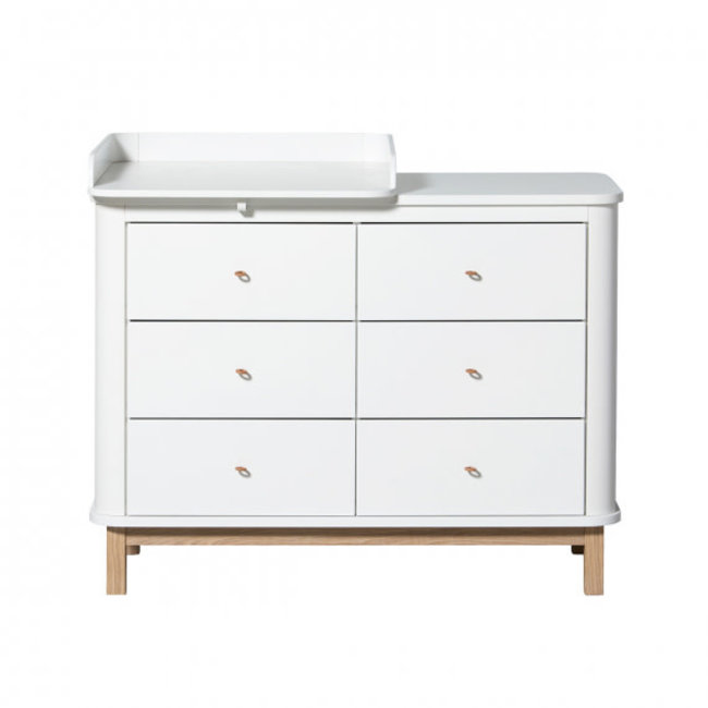 OLIVER FURNITURE COMMODE 6 TIROIRS WOOD BLANC/CHENE
