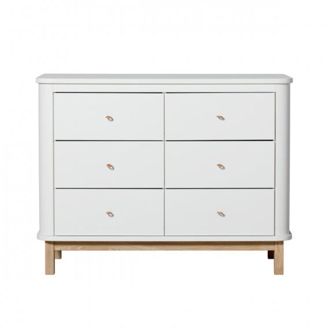 OLIVER FURNITURE COMMODE 6 TIROIRS WOOD BLANC/CHENE