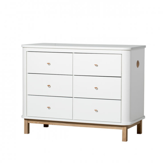 OLIVER FURNITURE COMMODE 6 TIROIRS WOOD BLANC/CHENE