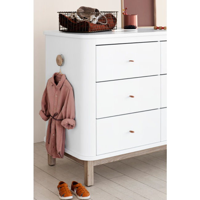 OLIVER FURNITURE COMMODE 6 TIROIRS WOOD BLANC/CHENE