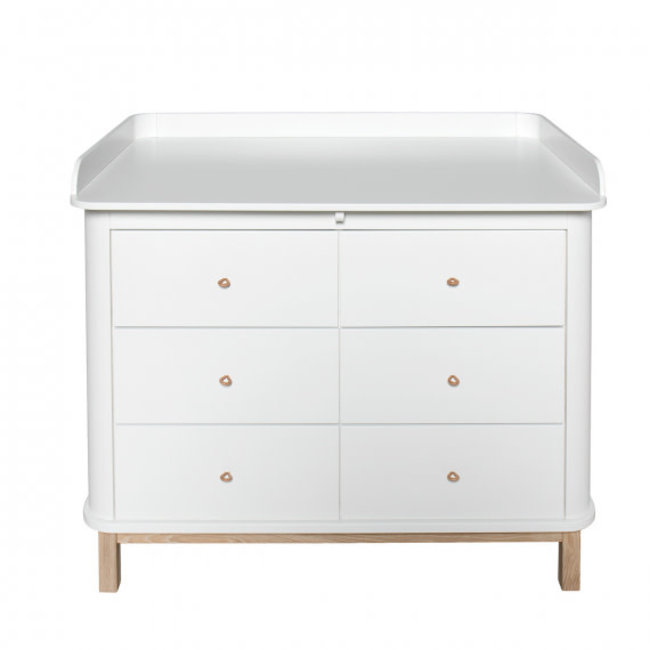 OLIVER FURNITURE COMMODE 6 TIROIRS WOOD BLANC/CHENE