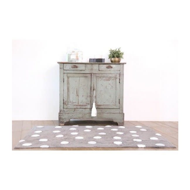 LORENA CANALS TAPIS POLKA DOTS GREY WHITE  - 120X160CM